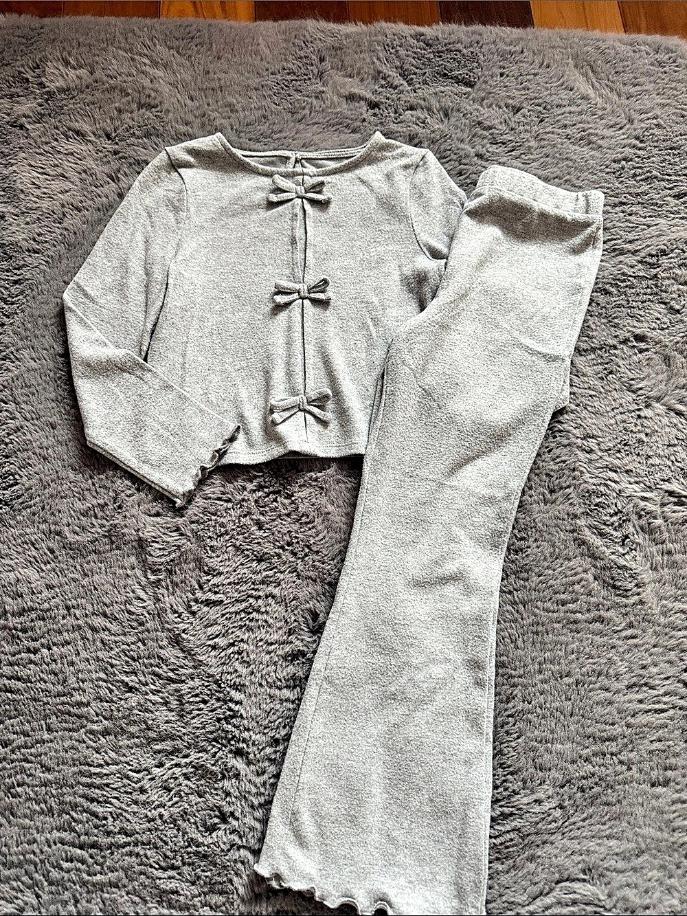 Gray Knit Matching Set